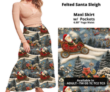 Load image into Gallery viewer, Felted Santa Sleigh Maxi Skirt