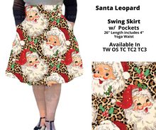 Load image into Gallery viewer, Santa Leopard Swing Skirt