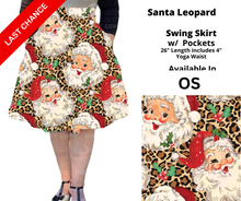 Load image into Gallery viewer, Santa Leopard Swing Skirt