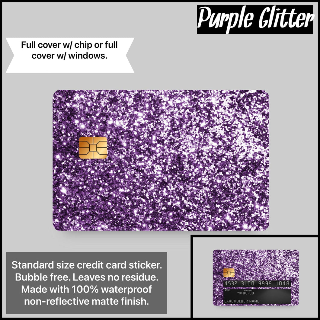 Purple Glitter Credit Card Sticker