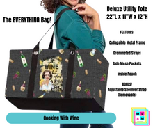 Load image into Gallery viewer, Cooking With Wine Collapsible Tote
