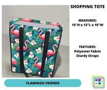 Load image into Gallery viewer, Flamingo Fronds Shopping Tote
