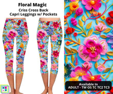 Load image into Gallery viewer, Floral Magic Criss Cross Capri w/ Pockets
