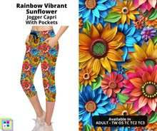 Load image into Gallery viewer, Rainbow Vibrant Sunflower Jogger Capri
