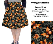 Load image into Gallery viewer, Orange Butterfly Swing Skirt
