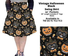 Load image into Gallery viewer, Vintage Halloween Black Swing Skirt
