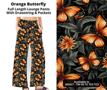 Load image into Gallery viewer, Orange Butterfly Full Length Lounge Pants
