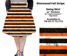 Load image into Gallery viewer, Distressed Fall Stripe Swing Skirt
