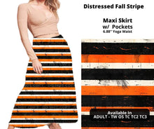 Load image into Gallery viewer, Distressed Fall Stripe Maxi Skirt
