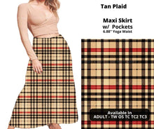 Load image into Gallery viewer, Tan Plaid Maxi Skirt
