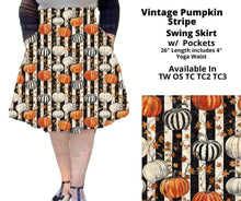 Load image into Gallery viewer, Vintage Pumpkin Stripe Swing Skirt
