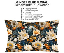 Load image into Gallery viewer, Ginger Blue Floral Dreamsoft Pillowcase
