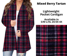 Load image into Gallery viewer, Mixed Berry Tartan Pocket Cardigan
