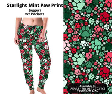 Load image into Gallery viewer, Starlight Mint Paw Print Joggers
