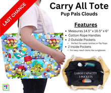 Load image into Gallery viewer, Pup Pals Clouds Carry All Tote w/ Zipper
