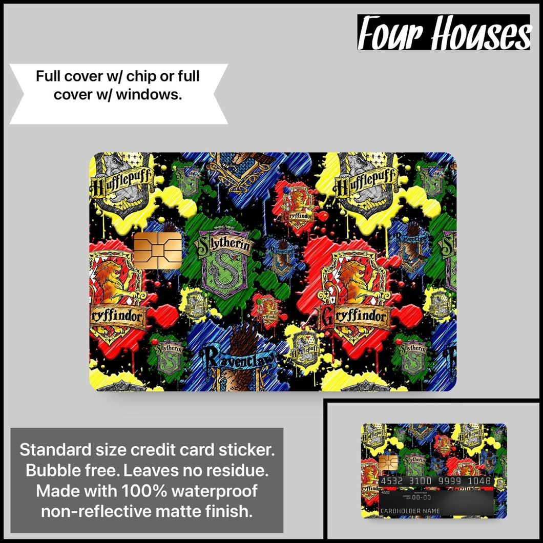 Four Houses Credit Card Sticker