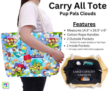 Load image into Gallery viewer, Pup Pals Clouds Carry All Tote w/ Zipper
