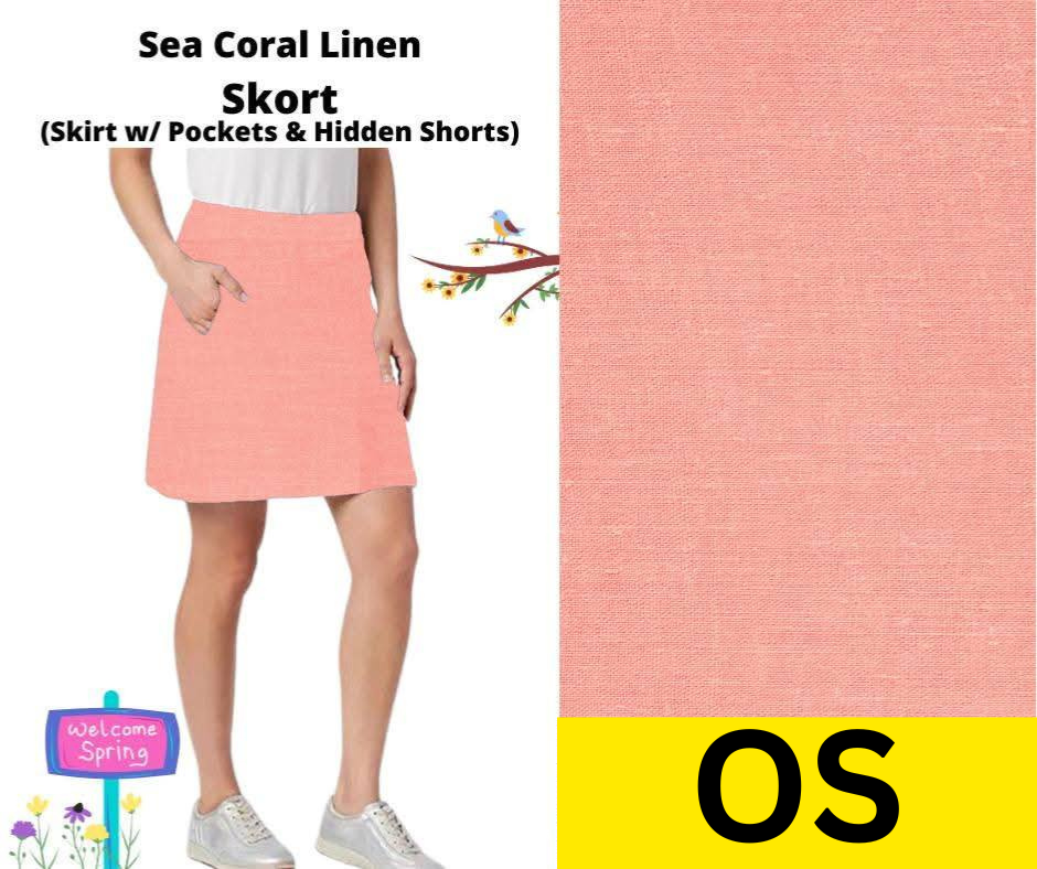Sea Coral Linen Skort