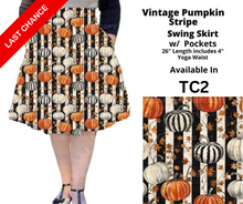 Load image into Gallery viewer, Vintage Pumpkin Stripe Swing Skirt
