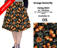 Load image into Gallery viewer, Orange Butterfly Swing Skirt
