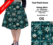 Load image into Gallery viewer, Teal Plaid Snow Swing Skirt
