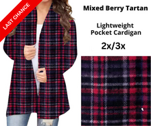 Load image into Gallery viewer, Mixed Berry Tartan Pocket Cardigan
