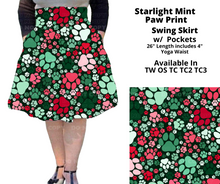 Load image into Gallery viewer, Starlight Mint Paw Print Swing Skirt
