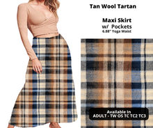 Load image into Gallery viewer, Tan Wool Tartan Maxi Skirt
