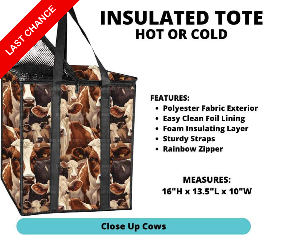 Close Up Cows Insulated Tote