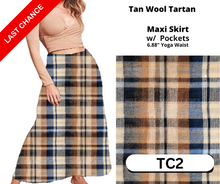 Load image into Gallery viewer, Tan Wool Tartan Maxi Skirt
