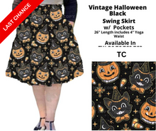 Load image into Gallery viewer, Vintage Halloween Black Swing Skirt
