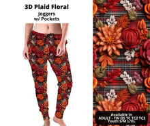 Load image into Gallery viewer, 3D Plaid Floral Joggers
