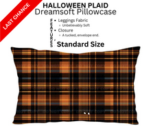 Load image into Gallery viewer, Halloween Plaid Dreamsoft Pillowcase
