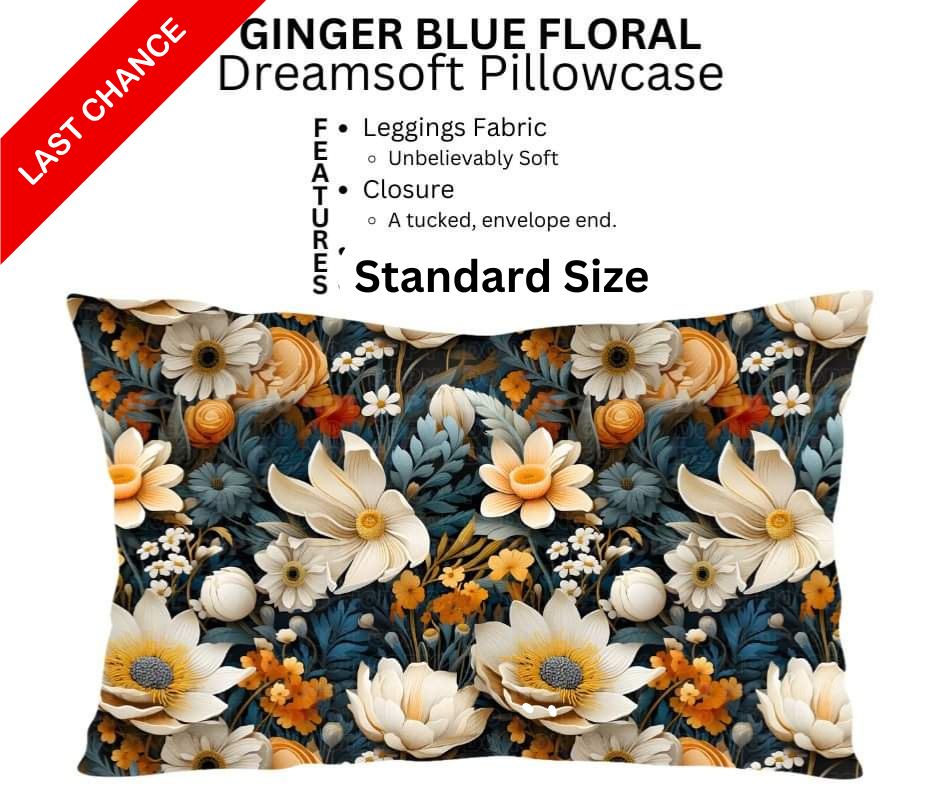 Ginger Blue Floral Dreamsoft Pillowcase