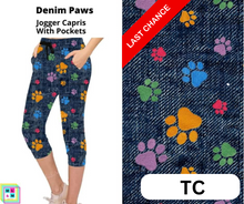 Load image into Gallery viewer, Denim Paws Jogger Capri
