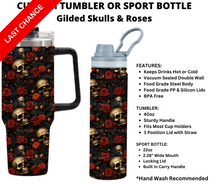 Load image into Gallery viewer, Gilded Skulls &amp; Roses Custom Tumbler
