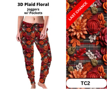 Load image into Gallery viewer, 3D Plaid Floral Joggers
