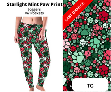 Load image into Gallery viewer, Starlight Mint Paw Print Joggers
