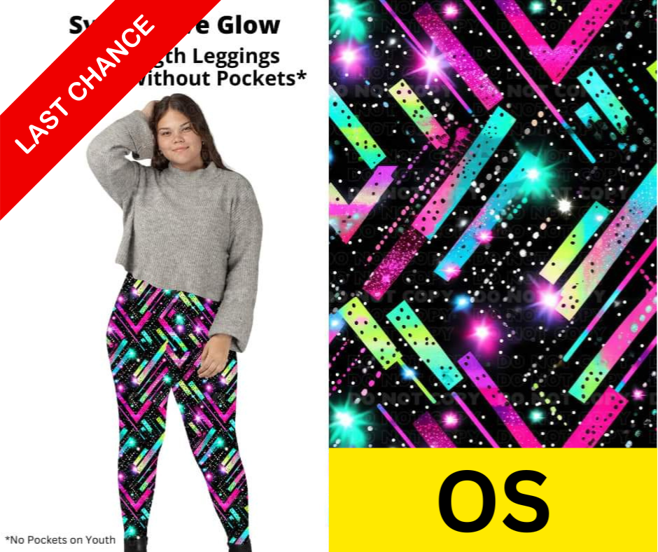Synthwave Glow Full Length Leggings w/ Pockets